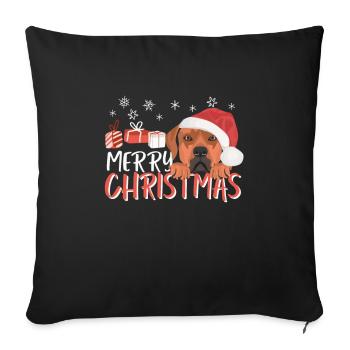 Rhodesian Ridgeback Merry Christmas - Sofa pillowcase 17,3'' x 17,3'' (45 x 45 cm) - black - Front