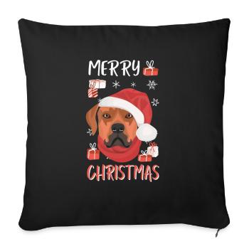 Rhodesian Ridgeback Merry Christmas - Sofa pillowcase 17,3'' x 17,3'' (45 x 45 cm) - black - Front