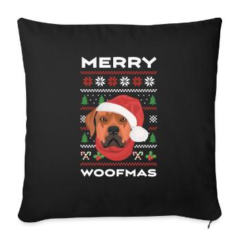 Rhodesian Ridgeback Merry Christmas - Sofa pillowcase 17,3'' x 17,3'' (45 x 45 cm) - black - Front