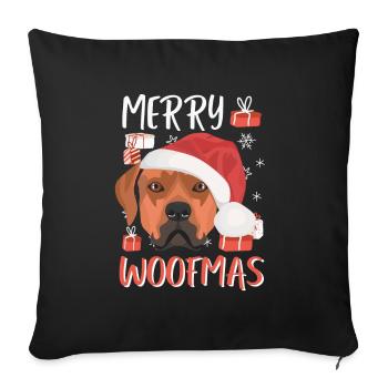 Rhodesian Ridgeback Merry Christmas - Sofa pillowcase 17,3'' x 17,3'' (45 x 45 cm) - black - Front