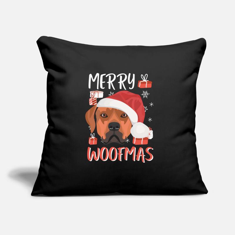 Rhodesian Ridgeback Joyeux Noël Housse de coussin décorative 45 x 45 cm
