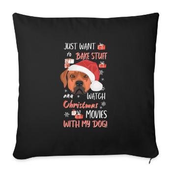 Rhodesian Ridgeback Merry Christmas - Sofa pillowcase 17,3'' x 17,3'' (45 x 45 cm) - black - Front