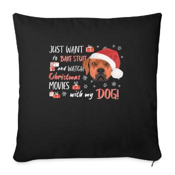 Rhodesian Ridgeback Merry Christmas - Sofa pillowcase 17,3'' x 17,3'' (45 x 45 cm) - black - Front