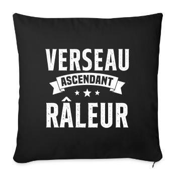 Verseau ascendant râleur cadeau humour signe - Housse de coussin décorative 45 x 45 cm - noir - Devant