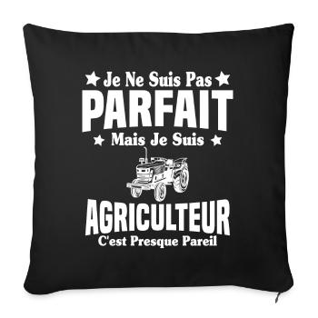 Pas parfait mais je suis un papa agriculteur Cool - Housse de coussin décorative 45 x 45 cm - noir - Devant