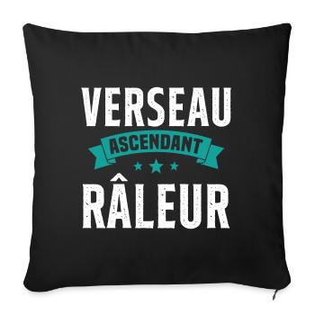 Verseau ascendant râleur cadeau humour signe - Housse de coussin décorative 45 x 45 cm - noir - Devant