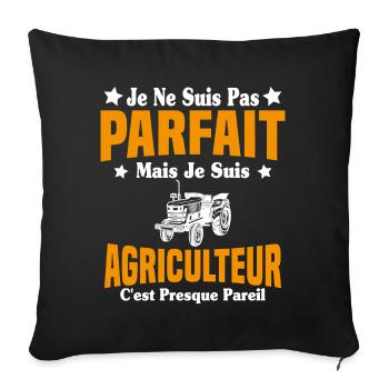 Pas parfait mais je suis un papa agriculteur Cool - Housse de coussin décorative 45 x 45 cm - noir - Devant