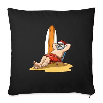 Nikolaus macht Urlaub für Männer und Frauen - Sofakissenbezug 45 x 45 cm - Schwarz - Vorne