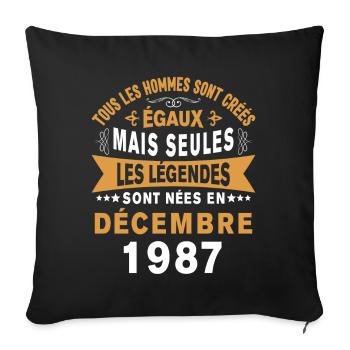 Les légendes sont nées en Décembre 1987 - Housse de coussin décorative 45 x 45 cm - noir - Devant