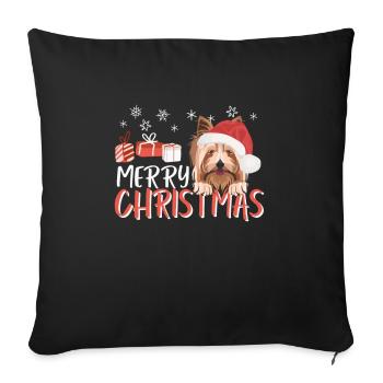 Yorkshire Terrier Merry Christmas - Sofa pillowcase 17,3'' x 17,3'' (45 x 45 cm) - black - Front