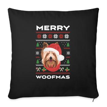 Yorkshire Terrier Merry Christmas - Sofa pillowcase 17,3'' x 17,3'' (45 x 45 cm) - black - Front