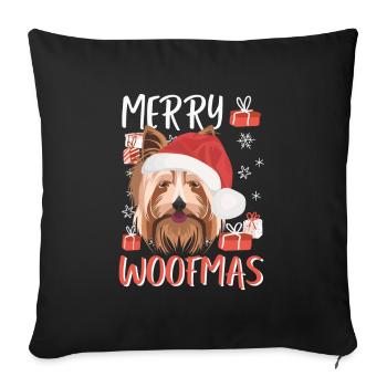 Yorkshire Terrier Merry Christmas - Sofa pillowcase 17,3'' x 17,3'' (45 x 45 cm) - black - Front