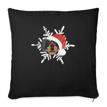 Wire-haired Dachshund Merry Christmas - Sofa pillowcase 17,3'' x 17,3'' (45 x 45 cm) - black - Front