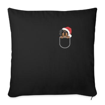 Wire-haired Dachshund Merry Christmas - Sofa pillowcase 17,3'' x 17,3'' (45 x 45 cm) - black - Front