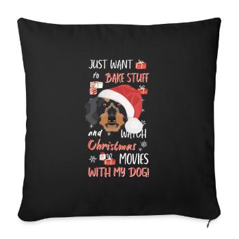 Wire-haired Dachshund Merry Christmas - Sofa pillowcase 17,3'' x 17,3'' (45 x 45 cm) - black - Front