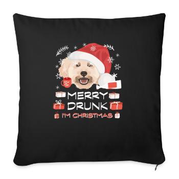 Poodle Christmas Market - Sofa pillowcase 17,3'' x 17,3'' (45 x 45 cm) - black - Front