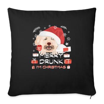 Pudel Weihnachtsmarkt - Sofakissenbezug 45 x 45 cm - Schwarz - Vorne