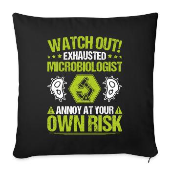 Microbiology Microbiologist Biology Biologist - Sofa pillowcase 17,3'' x 17,3'' (45 x 45 cm) - black - Front