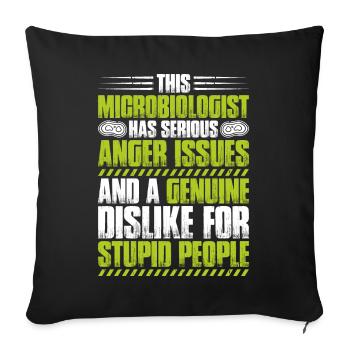 Microbiology Microbiologist Biology Biologist - Sofa pillowcase 17,3'' x 17,3'' (45 x 45 cm) - black - Front