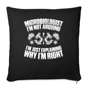 Microbiology Microbiologist Biology Biologist - Sofa pillowcase 17,3'' x 17,3'' (45 x 45 cm) - black - Front