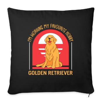 my favourite hobby Golden retriever - Sofakissenbezug 45 x 45 cm - Schwarz - Vorne