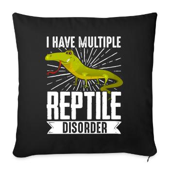 I have several reptile diseases lizard gec - Sofa pillowcase 17,3'' x 17,3'' (45 x 45 cm) - black - Front