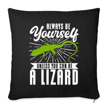 Lizard Reptile Herpetology Herpetologist - Sofa pillowcase 17,3'' x 17,3'' (45 x 45 cm) - black - Front