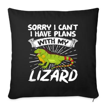 Lizards Reptile Sorry I can't I h - Sofa pillowcase 17,3'' x 17,3'' (45 x 45 cm) - black - Front