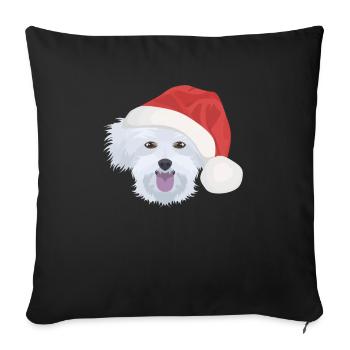 Malteser Merry Christmas - Sofa pillowcase 17,3'' x 17,3'' (45 x 45 cm) - black - Front
