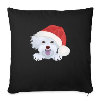 Malteser Merry Christmas - Sofa pillowcase 17,3'' x 17,3'' (45 x 45 cm) - black - Front
