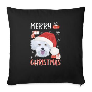 Malteser Merry Christmas - Sofa pillowcase 17,3'' x 17,3'' (45 x 45 cm) - black - Front