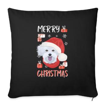 Malteser Merry Christmas - Sofa pillowcase 17,3'' x 17,3'' (45 x 45 cm) - black - Front