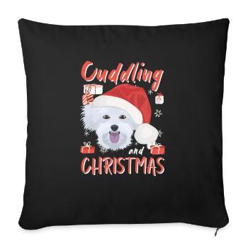 Malteser Merry Christmas - Sofa pillowcase 17,3'' x 17,3'' (45 x 45 cm) - black - Front