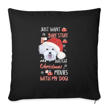 Malteser Merry Christmas - Sofa pillowcase 17,3'' x 17,3'' (45 x 45 cm) - black - Front
