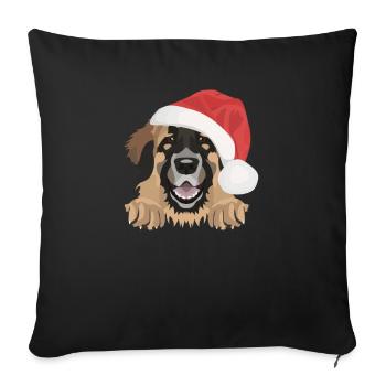 Joyeux Noël Leonberg - Housse de coussin décorative 45 x 45 cm - noir - Devant