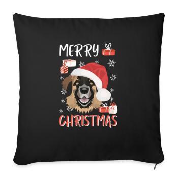Joyeux Noël Leonberg - Housse de coussin décorative 45 x 45 cm - noir - Devant