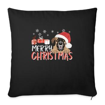 Joyeux Noël Leonberg - Housse de coussin décorative 45 x 45 cm - noir - Devant