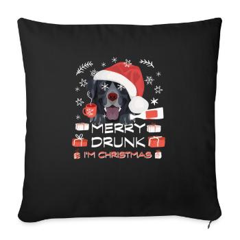 Labrador Christmas Market - Sofa pillowcase 17,3'' x 17,3'' (45 x 45 cm) - black - Front