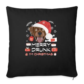 Labrador Christmas Market - Sofa pillowcase 17,3'' x 17,3'' (45 x 45 cm) - black - Front