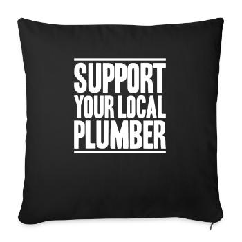 Plant mechanic plumber plumber sanitary heating - Sofa pillowcase 17,3'' x 17,3'' (45 x 45 cm) - black - Front