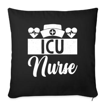 Intensive care nurse Intensive care unit - Sofa pillowcase 17,3'' x 17,3'' (45 x 45 cm) - black - Front