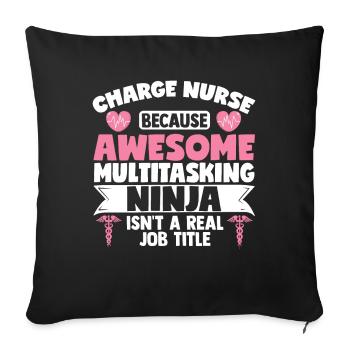 Stationsschwester Krankenpflege Medizin - Sofakissenbezug 45 x 45 cm - Schwarz - Vorne