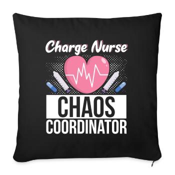 Charge Nurse Herzschlag Stethoskop Krankenpflege - Sofakissenbezug 45 x 45 cm - Schwarz - Vorne