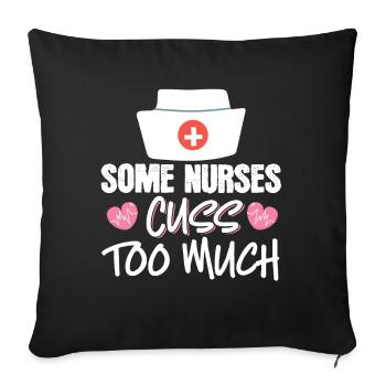 Certaines infirmières maudissent trop - Housse de coussin décorative 45 x 45 cm - noir - Devant