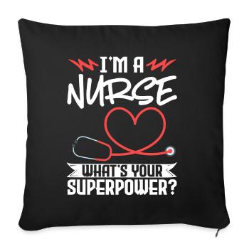 Infirmière Médecine infirmière - Housse de coussin décorative 45 x 45 cm - noir - Devant