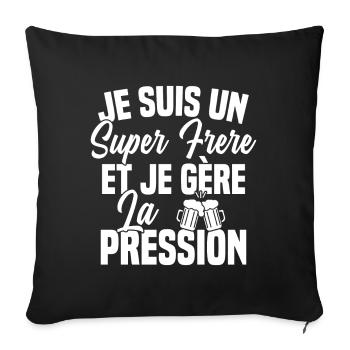 Super Frere Biere Humour Alcool - Housse de coussin décorative 45 x 45 cm - noir - Devant