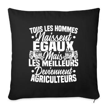 Humour Agricole Meilleur Agriculteur Homme - Housse de coussin décorative 45 x 45 cm - noir - Devant