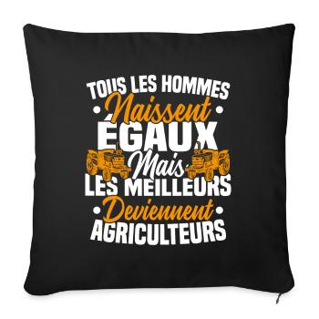 Humour Agricole Meilleur Agriculteur Homme - Housse de coussin décorative 45 x 45 cm - noir - Devant