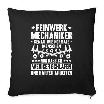 Feinwerkmechaniker Precision Machinist - Sofakissenbezug 45 x 45 cm - Schwarz - Vorne