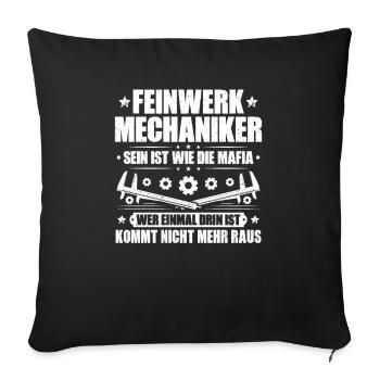 Feinwerkmechaniker Precision Machinist - Sofakissenbezug 45 x 45 cm - Schwarz - Vorne